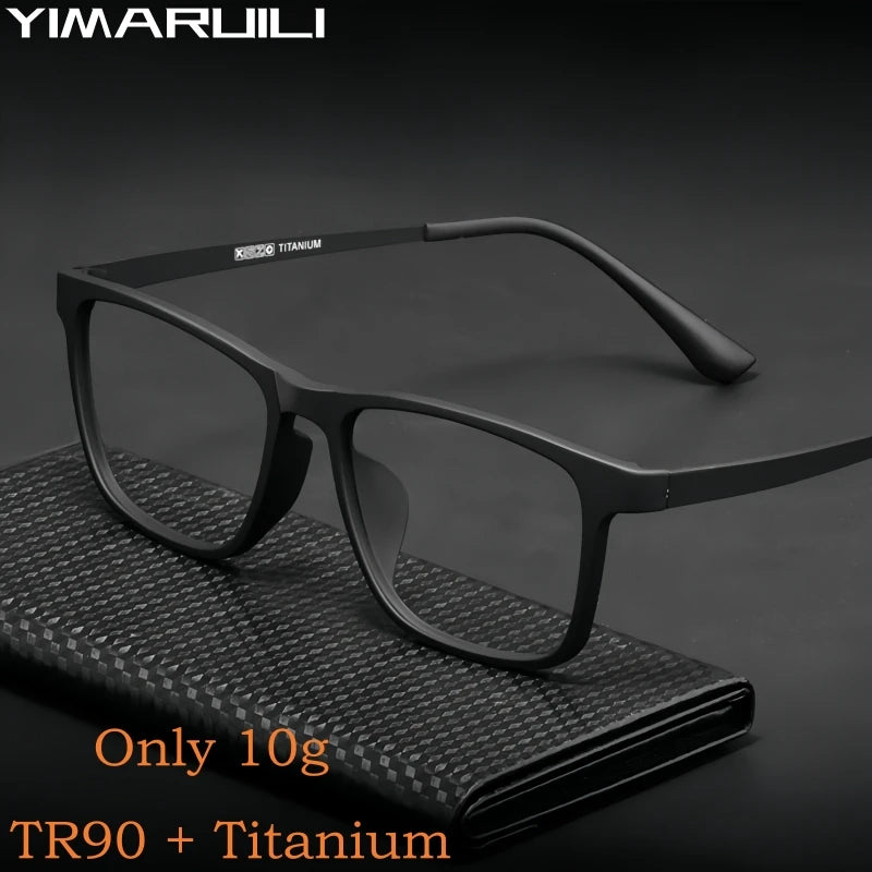 Ultra Light Fashion Men'S Glasses Frames Square Comfortable Pure Titanium Optical Prescription Big Eyeglasses HR3068
