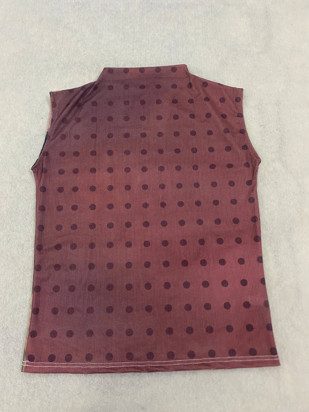 Y2K American Retro Worn Dark Base Lazy Eyeglass Kitten Half High Neck Sleeveless Fitted Waist Unique Blouse