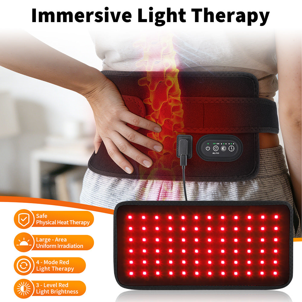 Red Light Therapy Belt - Infrared Heat Wrap with Smart Timer for Pain Relief