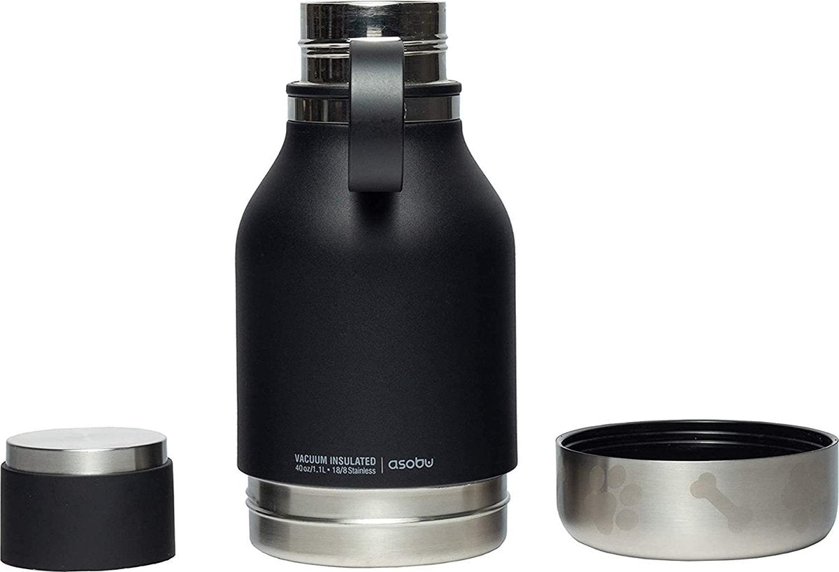 Asobu dog bowl bottle stainless - black-0