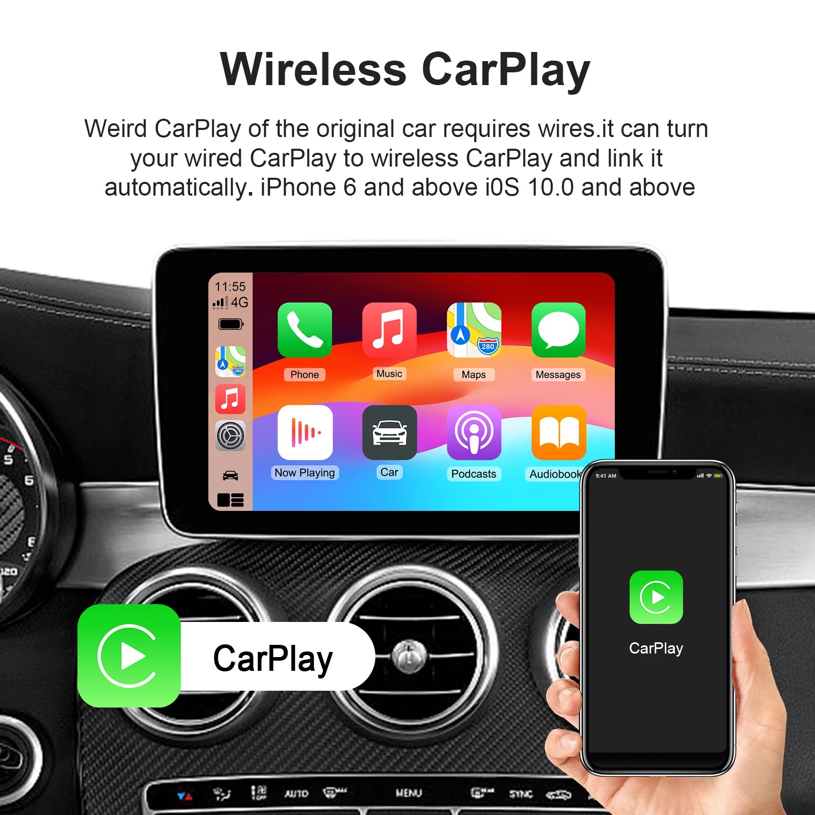 Android 13 Carplay Android 3 in 1 Ai Box Carplay Android Box Quad Core with Play Store Youtube Netflix Android Plug and Play