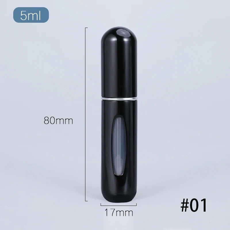 1 ud. botella de perfume portátil de 5 ml, mini botella de viaje, botella recargable de base, carga directa, pequeña muestra, embotellado de espray rellenable