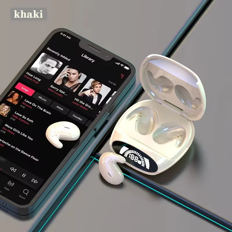 Sleep Invisible Earbuds Waterproof Hidden Noise Cancel Earbuds with Microphone Stereo Bluetooth 5.3 Earbuds for Sleep at Night