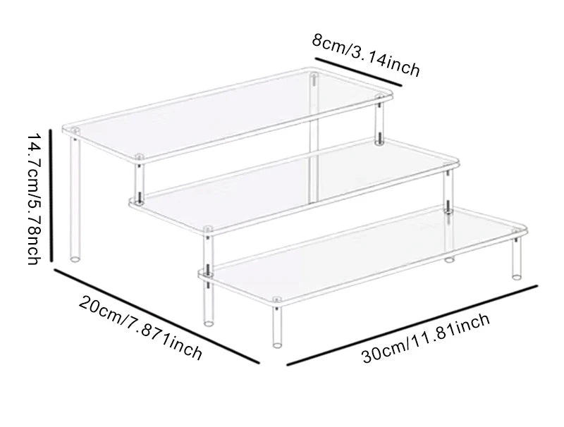 Acrylic Cosmetic Perfume Display Rack Dressing Table Storage Rack Desktop 1-4 Layers Cabinet Household Storage Tool Accessories
