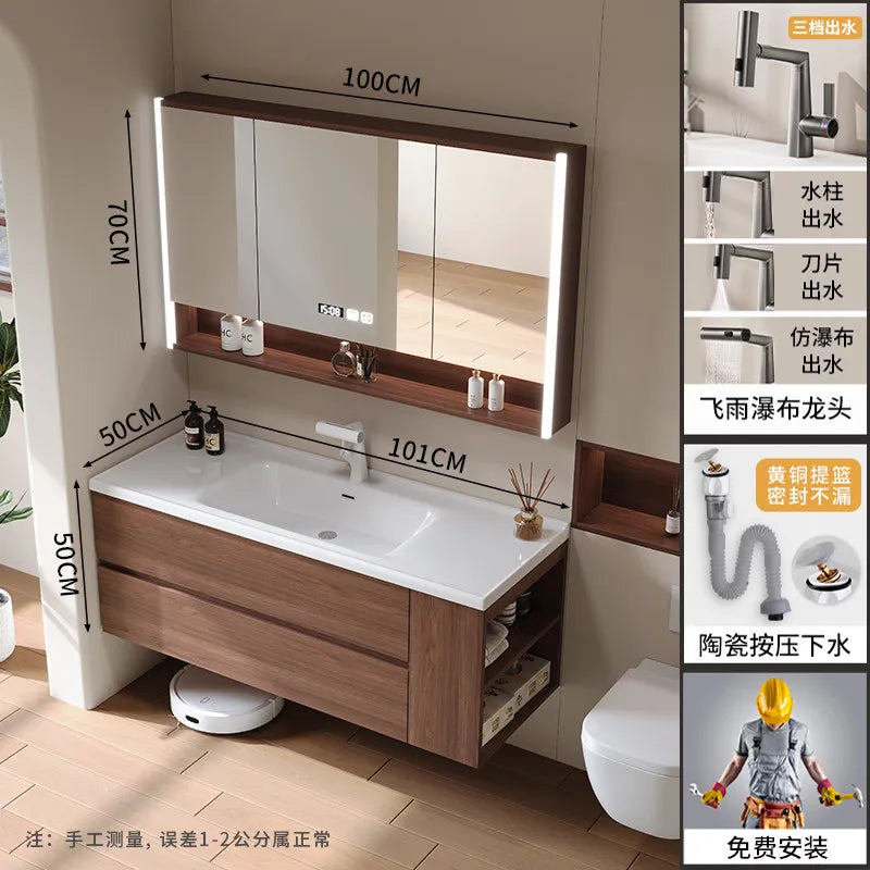 Modern Drawers Bathroom Cabinet Organizer Storage Perfume Mirror Luxury Paper Cupboard Toilet Cupboard Gabinete Home Furniture