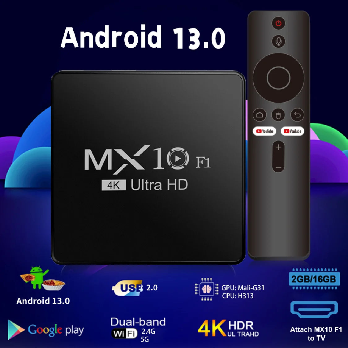 Android Tv Box Decoder 2024 4K Android 13  F1 Digital Wholesale Onn Certificado Smart Android Tv Box
