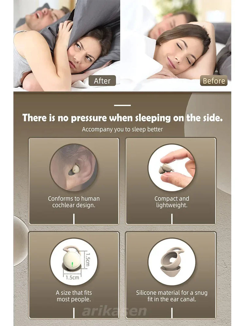 Sleep Earbuds Invisible Small Bluetooth Earbuds Mini Wireless Earbuds Comfortable Noise Blocking for Side Sleeping Home Work