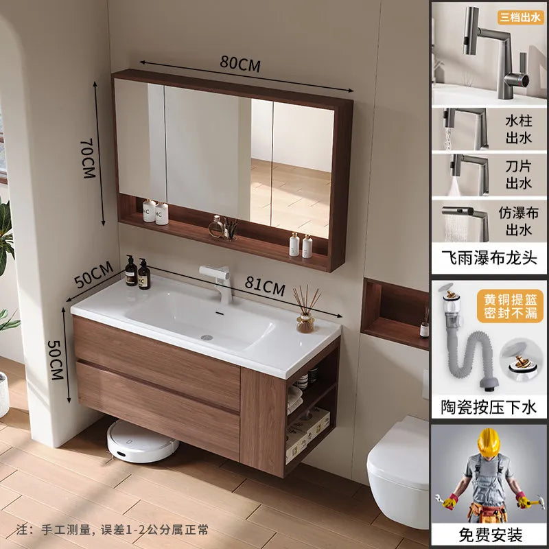 Modern Drawers Bathroom Cabinet Organizer Storage Perfume Mirror Luxury Paper Cupboard Toilet Cupboard Gabinete Home Furniture