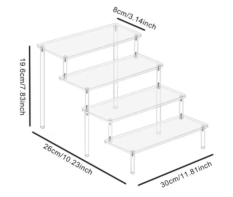 Acrylic Cosmetic Perfume Display Rack Dressing Table Storage Rack Desktop 1-4 Layers Cabinet Household Storage Tool Accessories