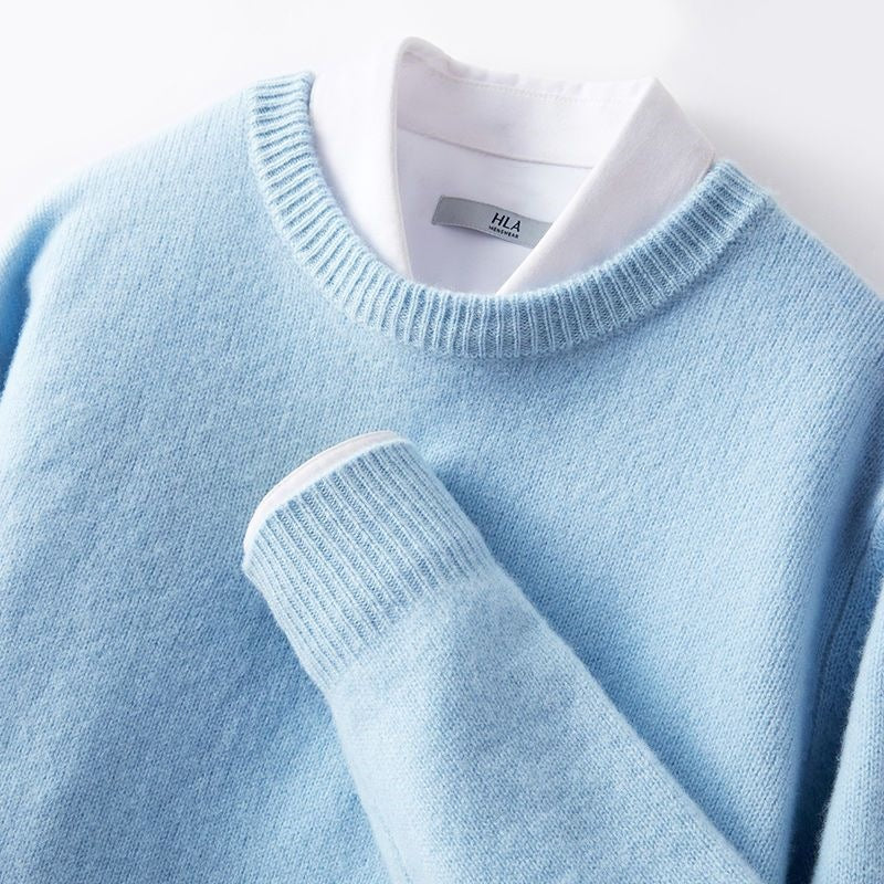 Men's Lightweight Knit Sweater Crew Neck Long Sleeve Casual Fashion Pullover for Spring and Autumn