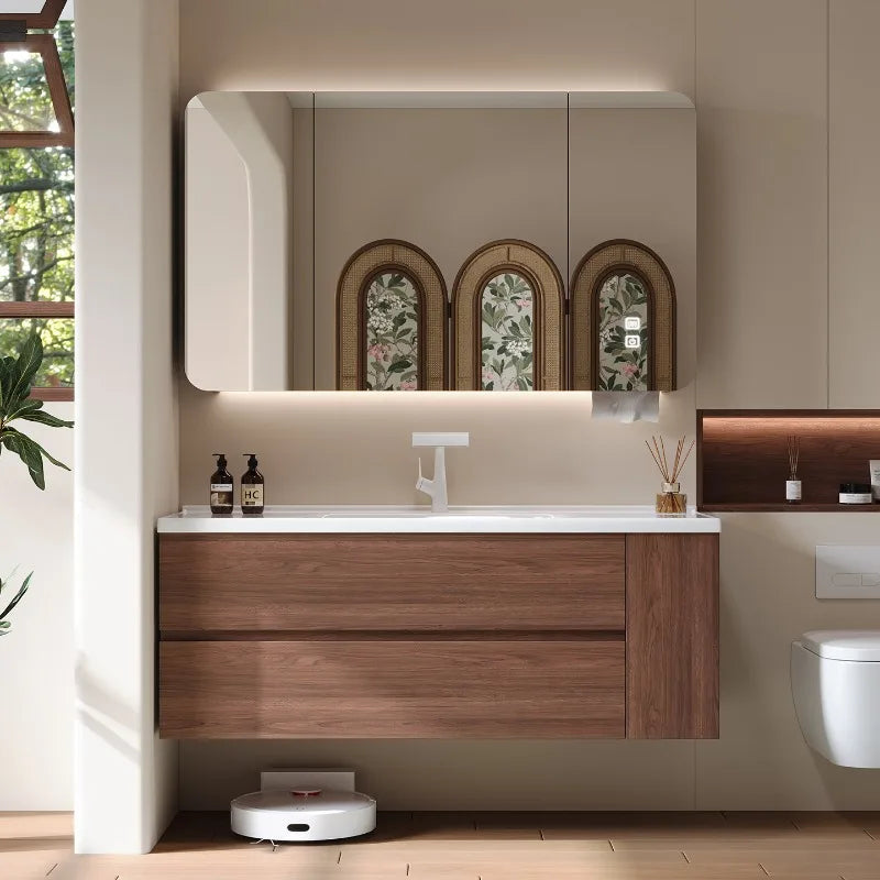Modern Drawers Bathroom Cabinet Organizer Storage Perfume Mirror Luxury Paper Cupboard Toilet Cupboard Gabinete Home Furniture