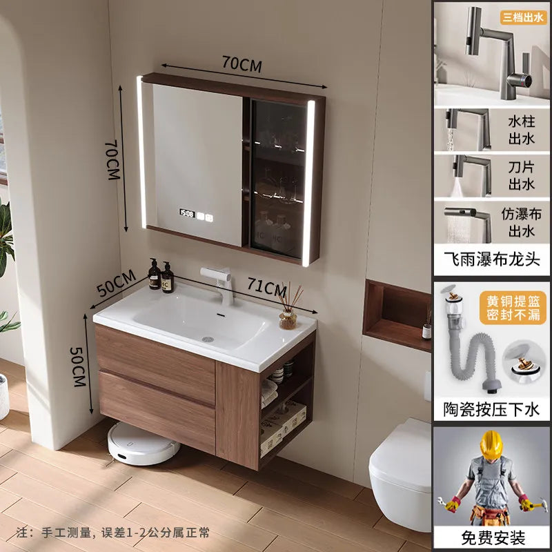 Modern Drawers Bathroom Cabinet Organizer Storage Perfume Mirror Luxury Paper Cupboard Toilet Cupboard Gabinete Home Furniture
