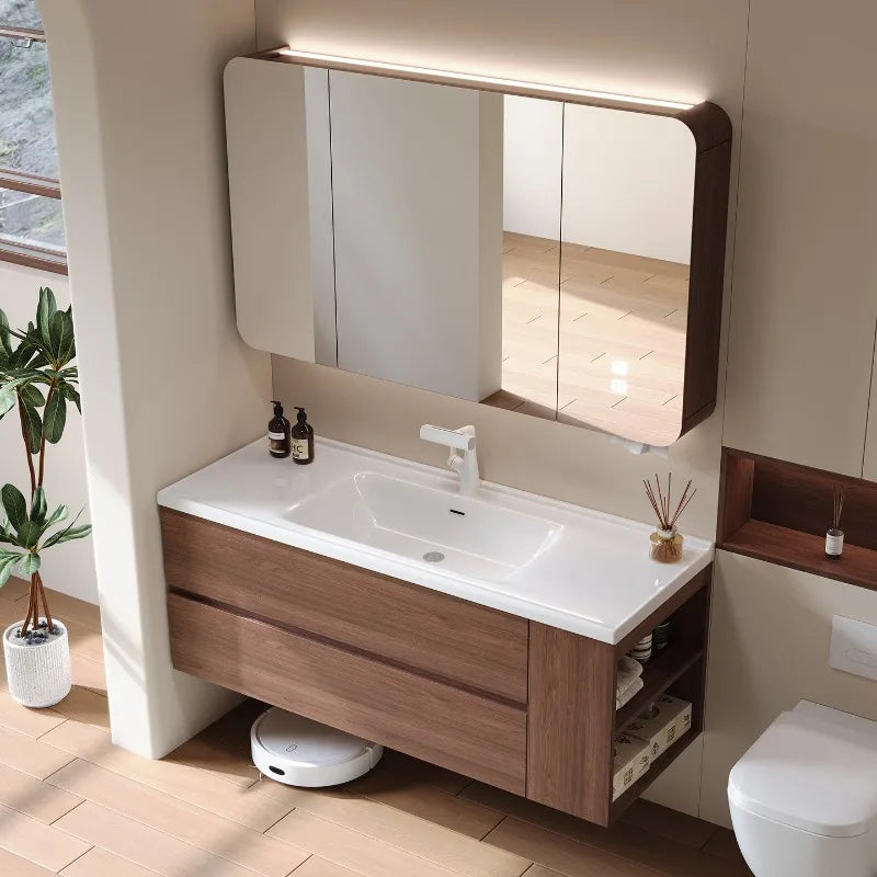 Modern Drawers Bathroom Cabinet Organizer Storage Perfume Mirror Luxury Paper Cupboard Toilet Cupboard Gabinete Home Furniture