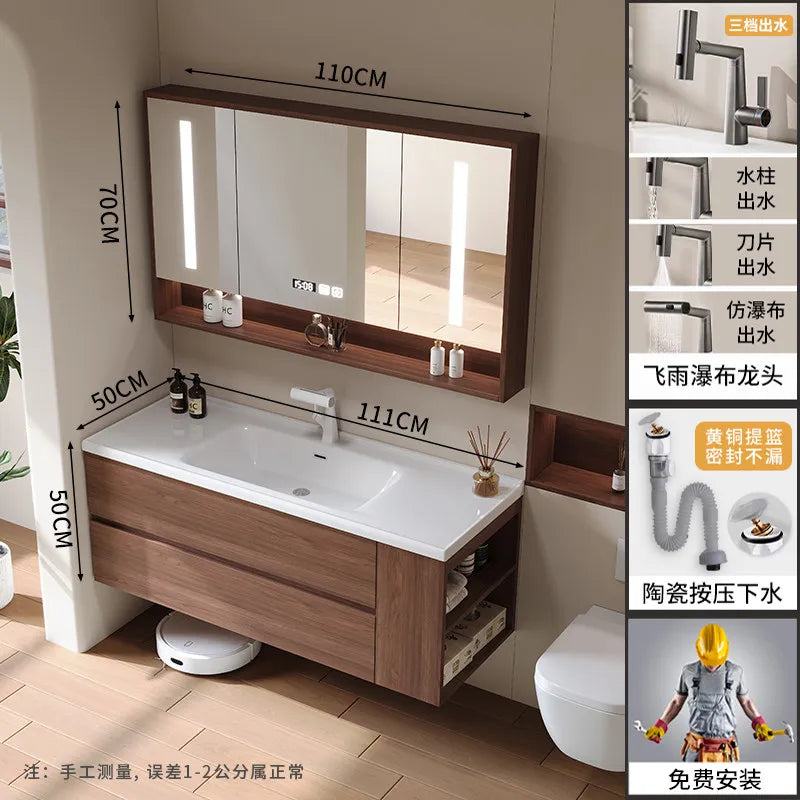Modern Drawers Bathroom Cabinet Organizer Storage Perfume Mirror Luxury Paper Cupboard Toilet Cupboard Gabinete Home Furniture
