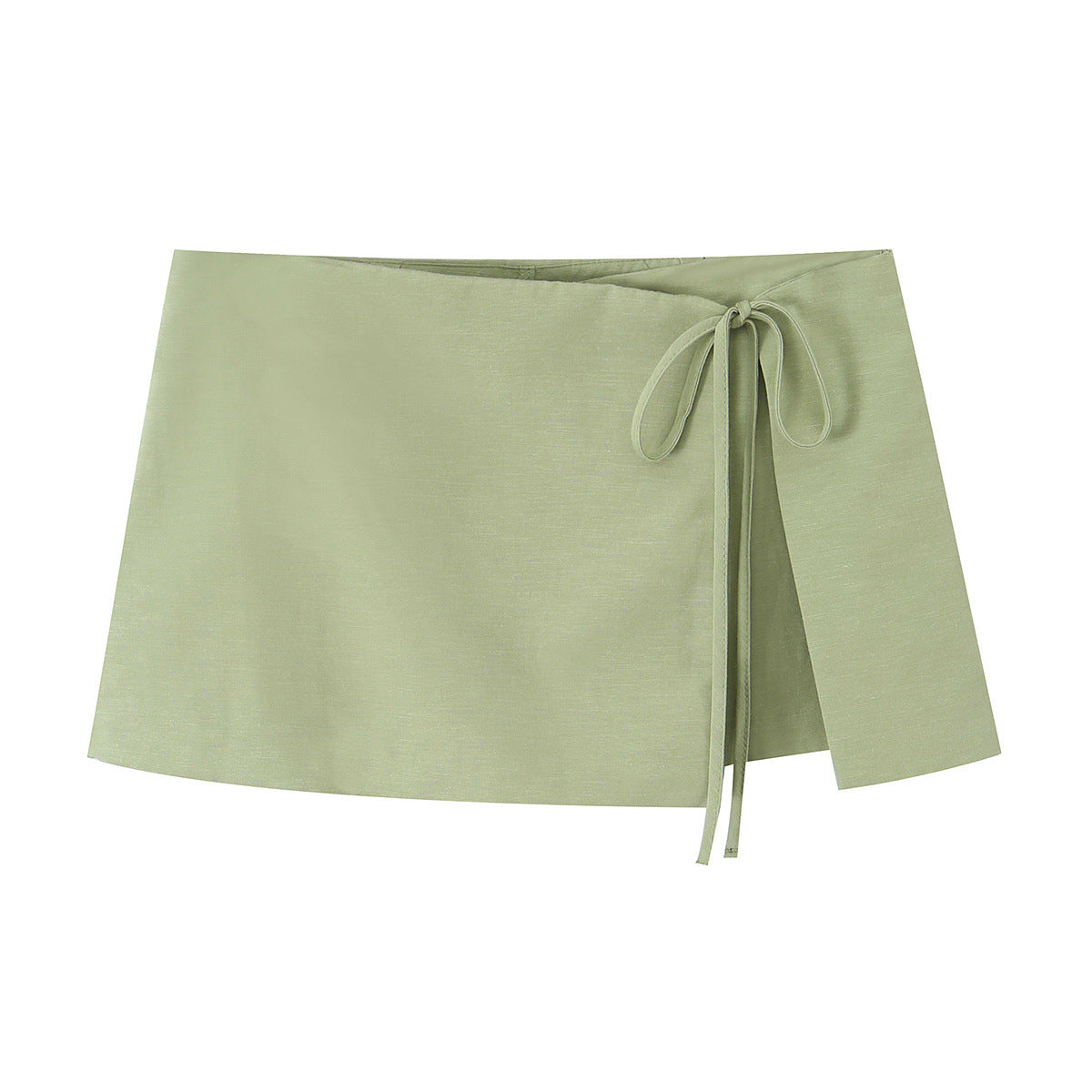 Bow tie hanging neck collar top+skirt and pants set