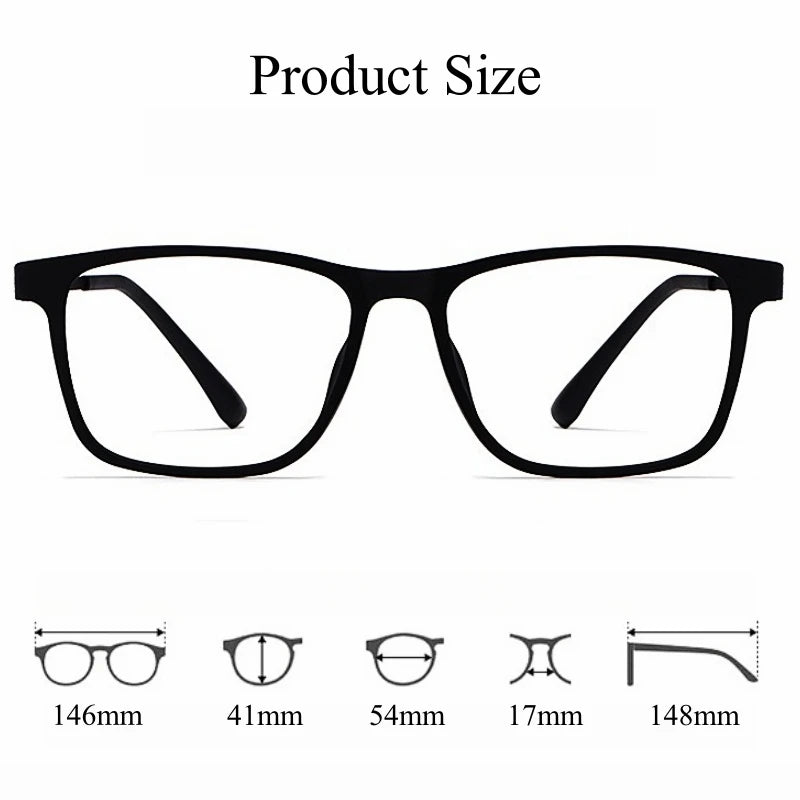 Ultra Light Fashion Men'S Glasses Frames Square Comfortable Pure Titanium Optical Prescription Big Eyeglasses HR3068