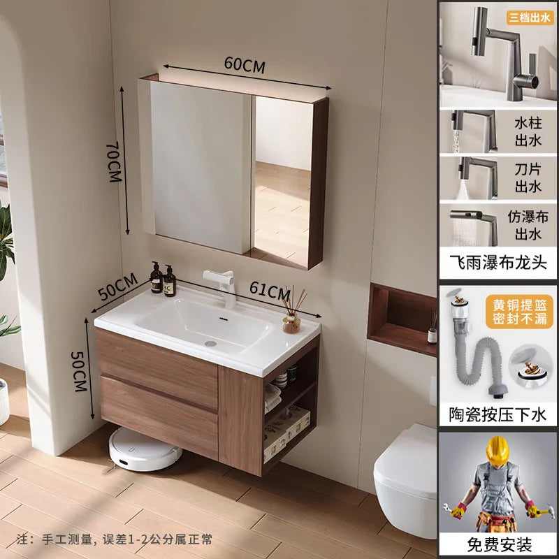 Modern Drawers Bathroom Cabinet Organizer Storage Perfume Mirror Luxury Paper Cupboard Toilet Cupboard Gabinete Home Furniture