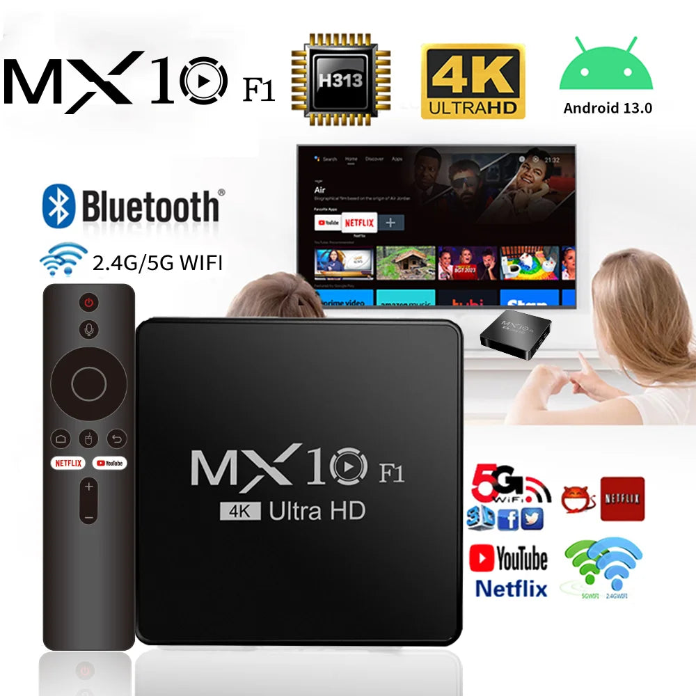 Android Tv Box Decoder 2024 4K Android 13  F1 Digital Wholesale Onn Certificado Smart Android Tv Box