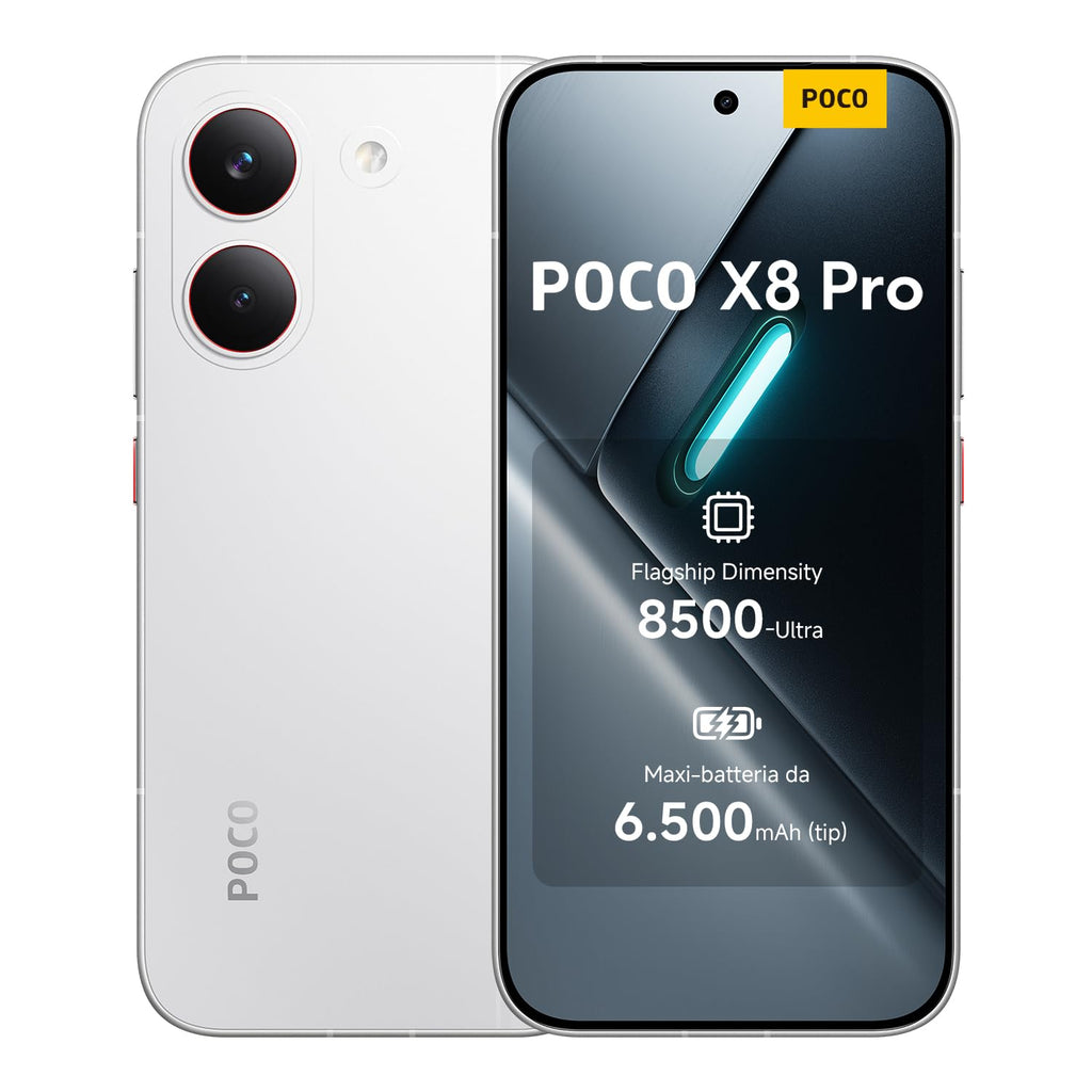 POCO X8 Pro, Smartphone 8+512GB, Nero, Dimensity 8500-Ultra | Batteria 6500mAh (typ), Display AMOLED ultra luminoso, Fotocamera 50MP con OIS, Garanzia 2 anni+1 anno extra