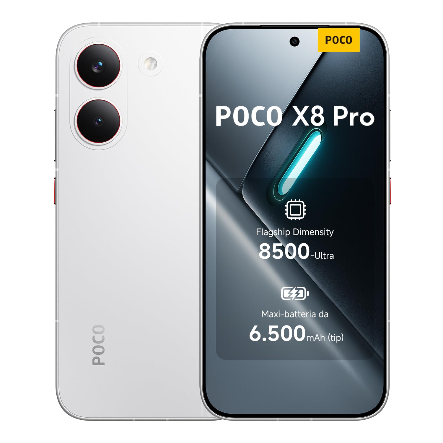 POCO X8 Pro, Smartphone 8+512GB, Nero, Dimensity 8500-Ultra | Batteria 6500mAh (typ), Display AMOLED ultra luminoso, Fotocamera 50MP con OIS, Garanzia 2 anni+1 anno extra