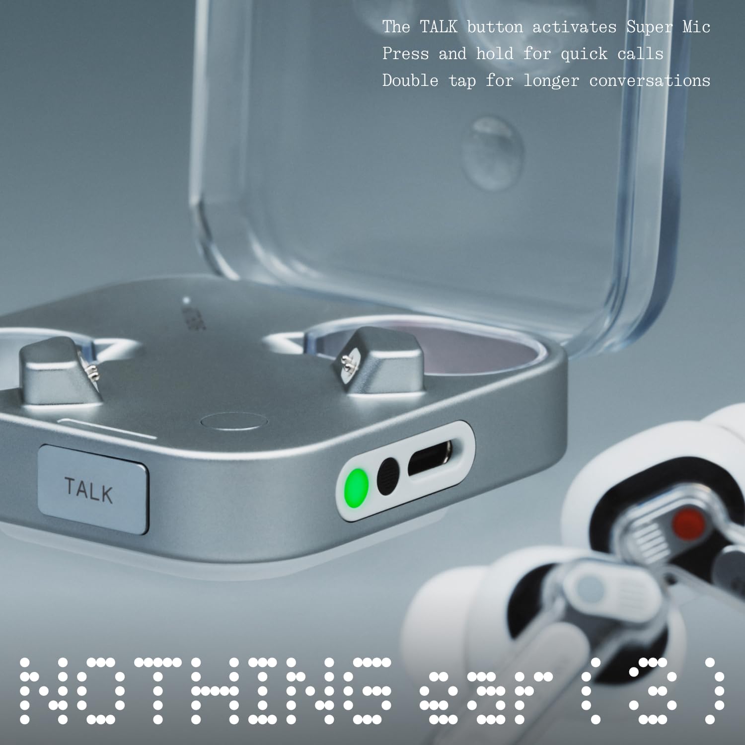 Nothing Ear (3) Auricolari Wireless In-Ear, Cancellazione Adattiva del Rumore, Audio Hi-Res compatibile con LDAC, Super Mic, IP54, Ricarica Rapida, 22 Ore di Autonomia, Android e iOS – Bianco
