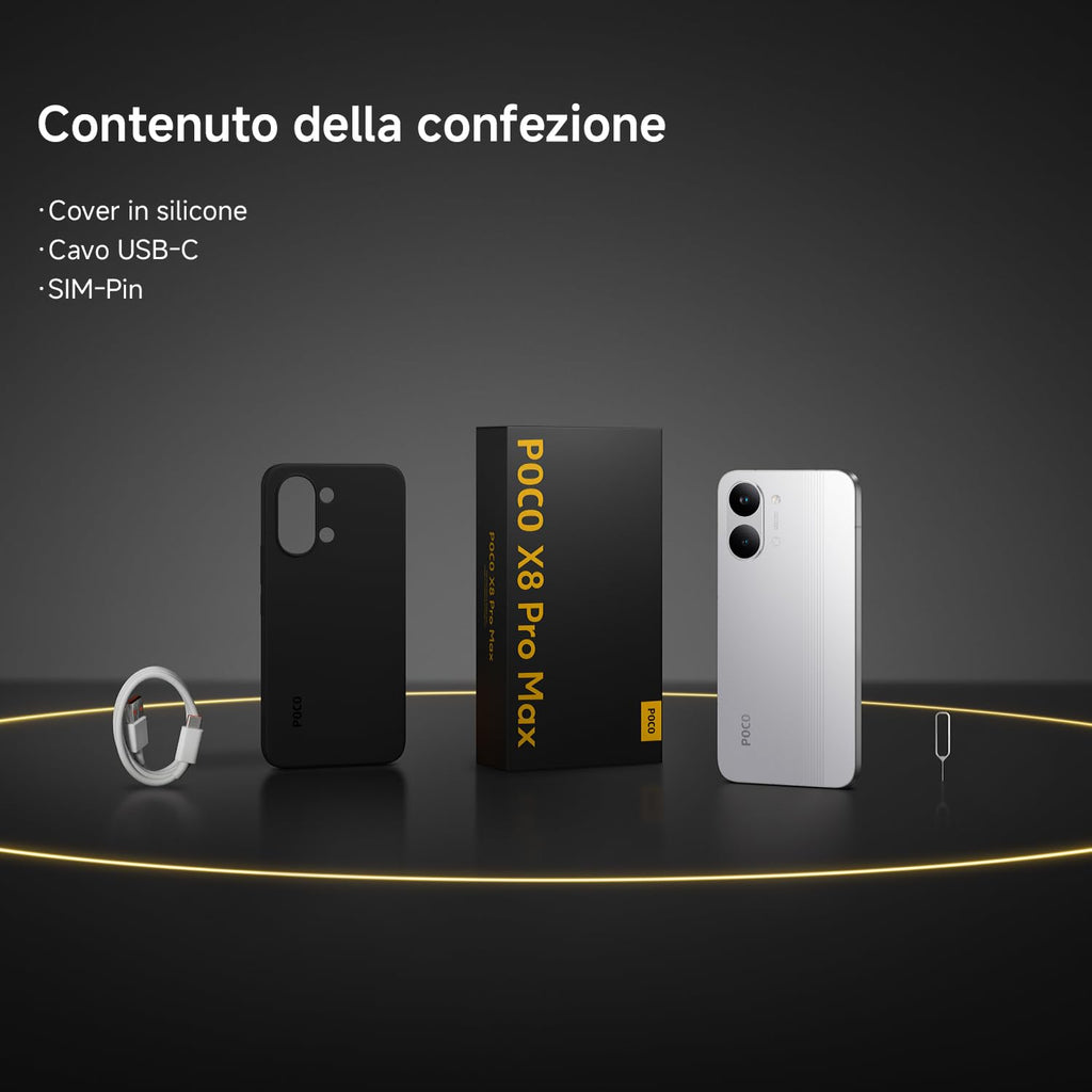 POCO X8 Pro, Smartphone 8+512GB, Nero, Dimensity 8500-Ultra | Batteria 6500mAh (typ), Display AMOLED ultra luminoso, Fotocamera 50MP con OIS, Garanzia 2 anni+1 anno extra