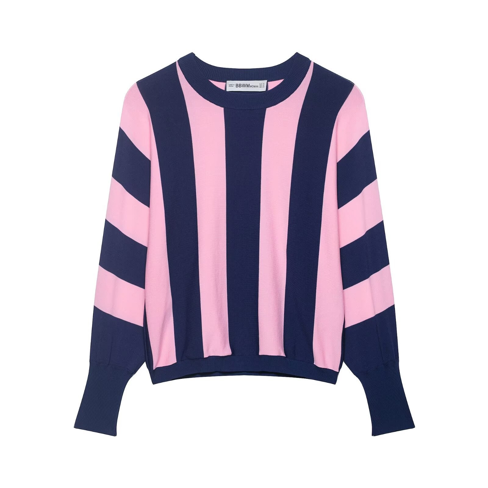 Street casual striped knitted sweatshirt