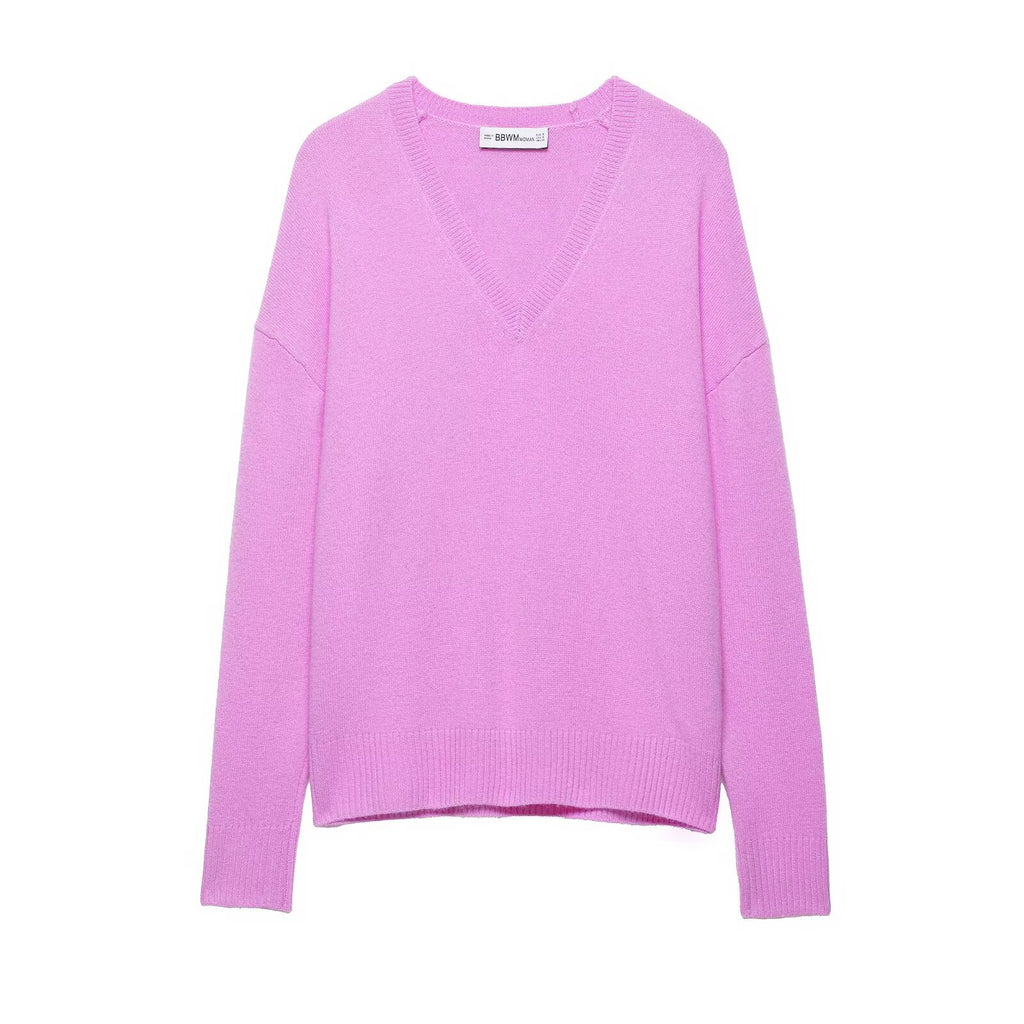 Leisure pure wool loose knit sweater