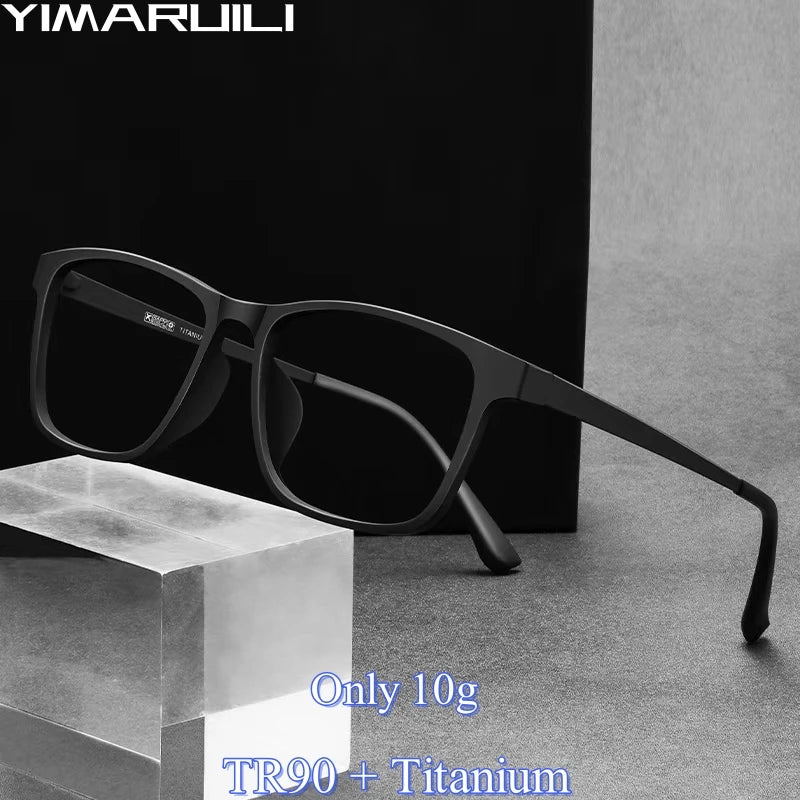 Ultra Light Fashion Men'S Glasses Frames Square Comfortable Pure Titanium Optical Prescription Big Eyeglasses HR3068
