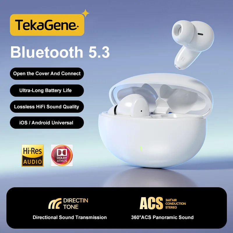 Bluetooth 5.3 Wireless Earbuds with Charging Case Dolby Sound with Mic Bluetooth Headphones for Samsung Galaxy S24 S23 S22 Ultra