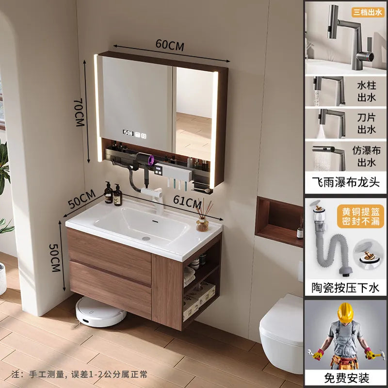 Modern Drawers Bathroom Cabinet Organizer Storage Perfume Mirror Luxury Paper Cupboard Toilet Cupboard Gabinete Home Furniture