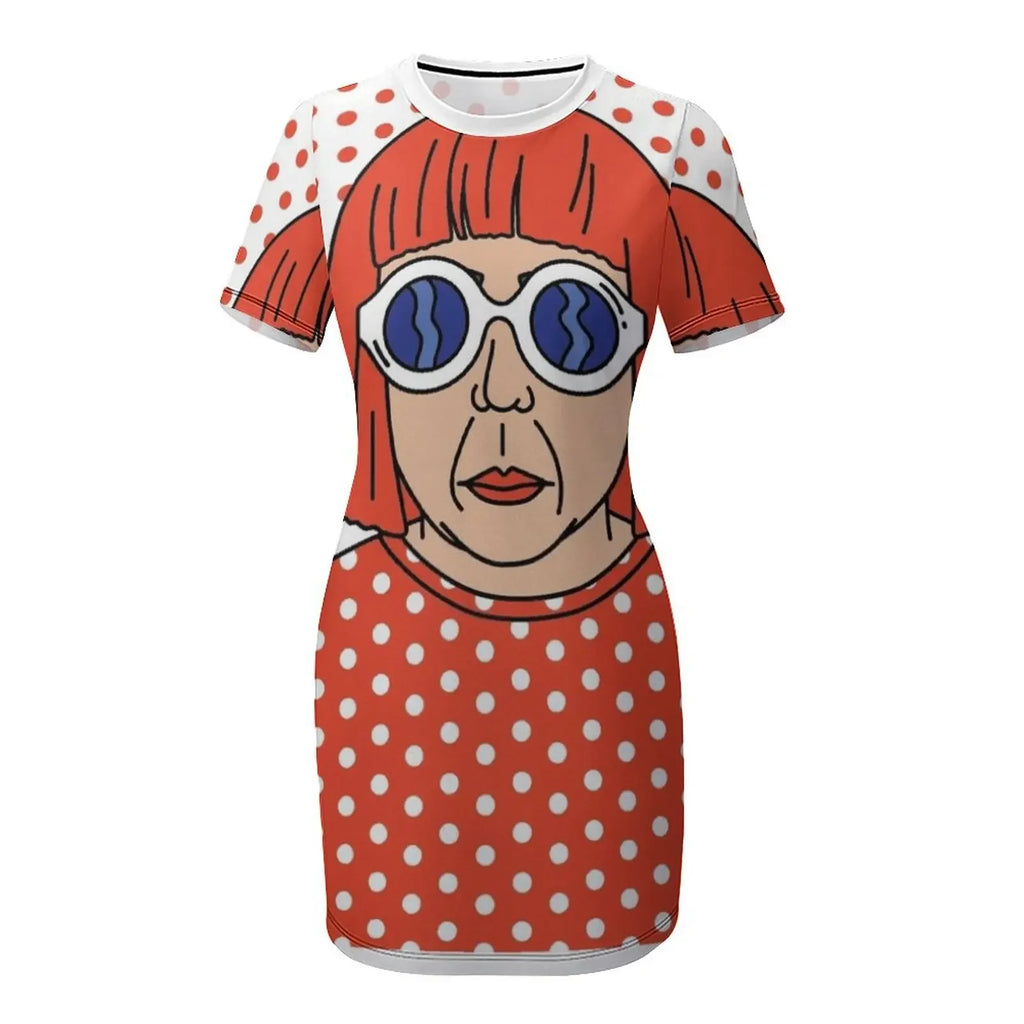 Kusama Eyeglass Short-Sleeved Dress dresses summer woman 2026 dresses for womens Aesthetic clothing Summer dresses for women