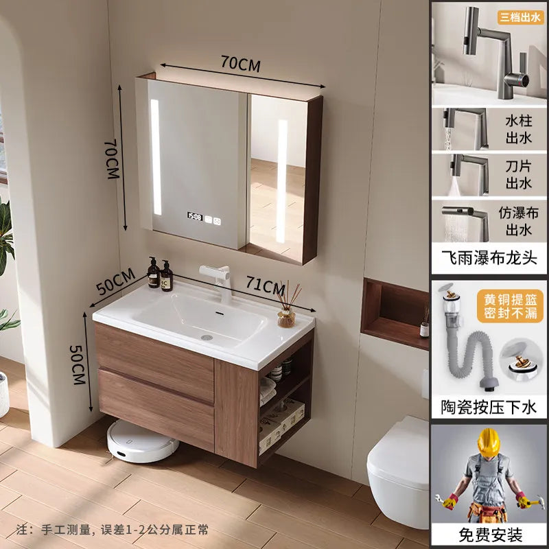 Modern Drawers Bathroom Cabinet Organizer Storage Perfume Mirror Luxury Paper Cupboard Toilet Cupboard Gabinete Home Furniture