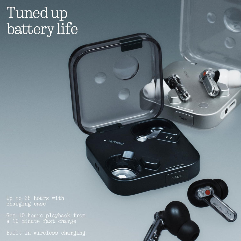 Nothing Ear (3) Auricolari Wireless In-Ear, Cancellazione Adattiva del Rumore, Audio Hi-Res compatibile con LDAC, Super Mic, IP54, Ricarica Rapida, 22 Ore di Autonomia, Android e iOS – Bianco