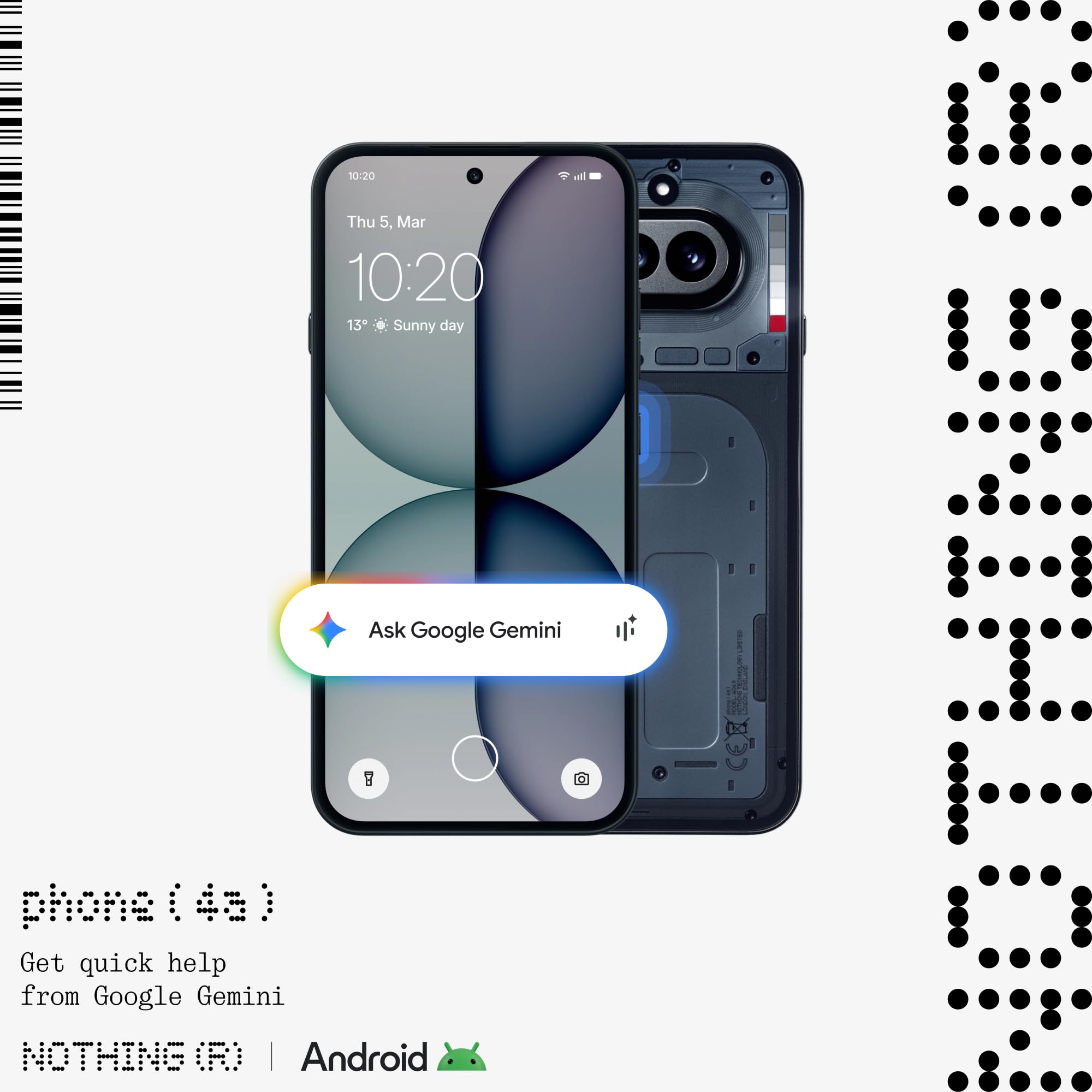 Nothing Phone (4a) - Tripla Fotocamera 50MP, Ultra Zoom 70x, Smartphone Trasparente, Batteria Lunga Durata, Ricarica Rapida 50W, AMOLED 120Hz, Glyph Bar, 12GB+256GB - Nero