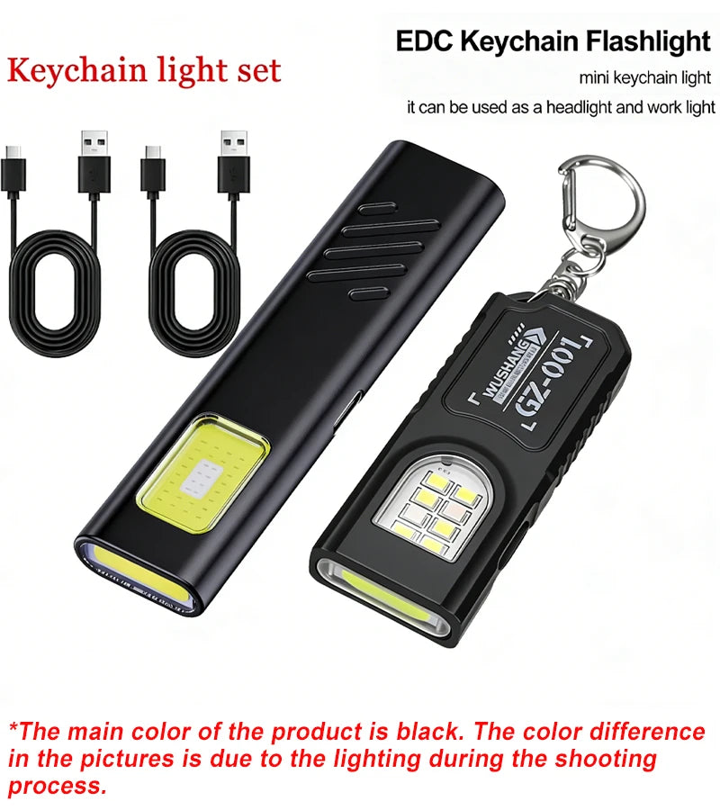 Luz de advertencia de trabajo de seguridad, luz de trabajo, luz fuerte, mini portátil, mantenimiento exterior, emergencia, linterna EDC, clip de gorra.