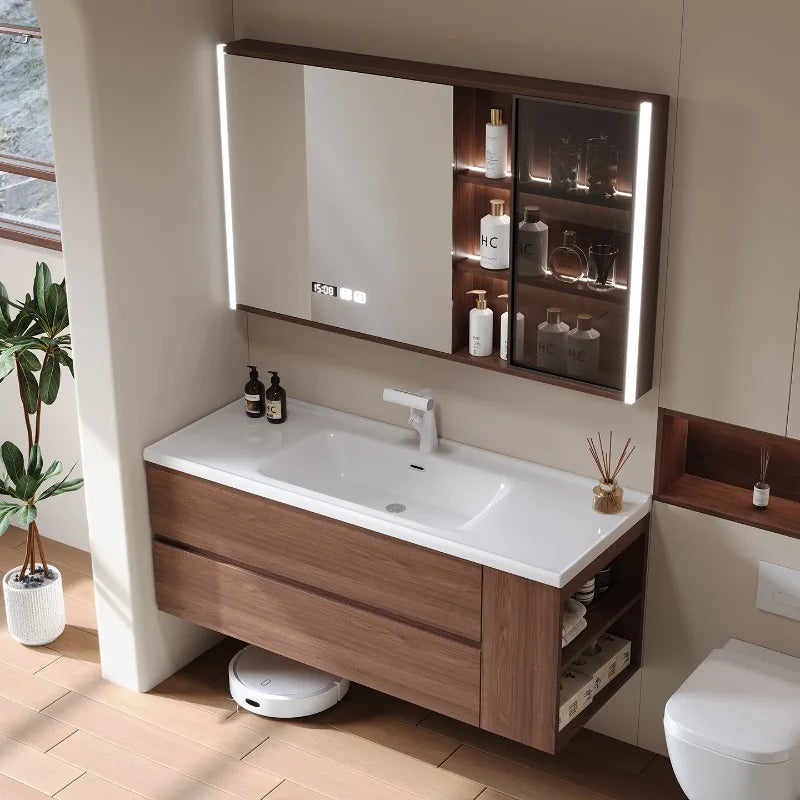 Modern Drawers Bathroom Cabinet Organizer Storage Perfume Mirror Luxury Paper Cupboard Toilet Cupboard Gabinete Home Furniture