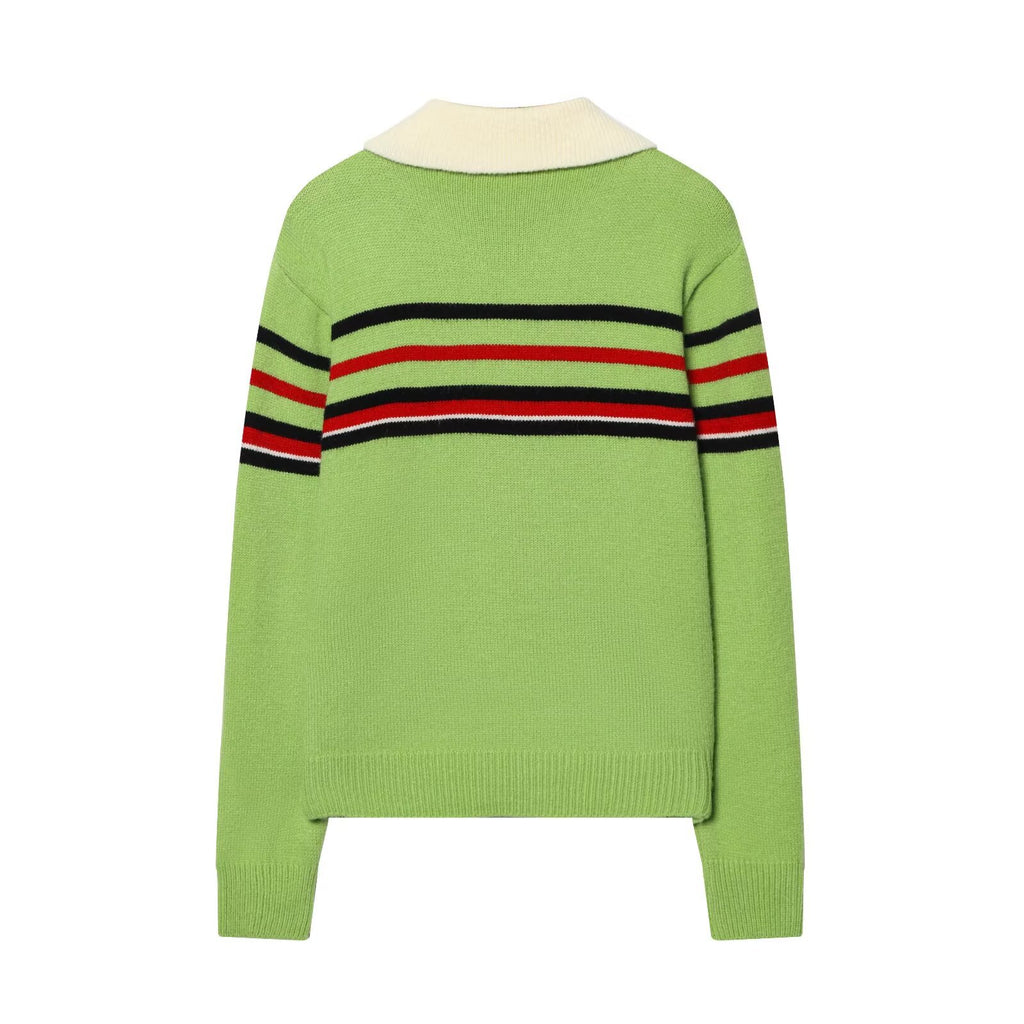 Casual POLO Zipper Collar Knitted Shirt