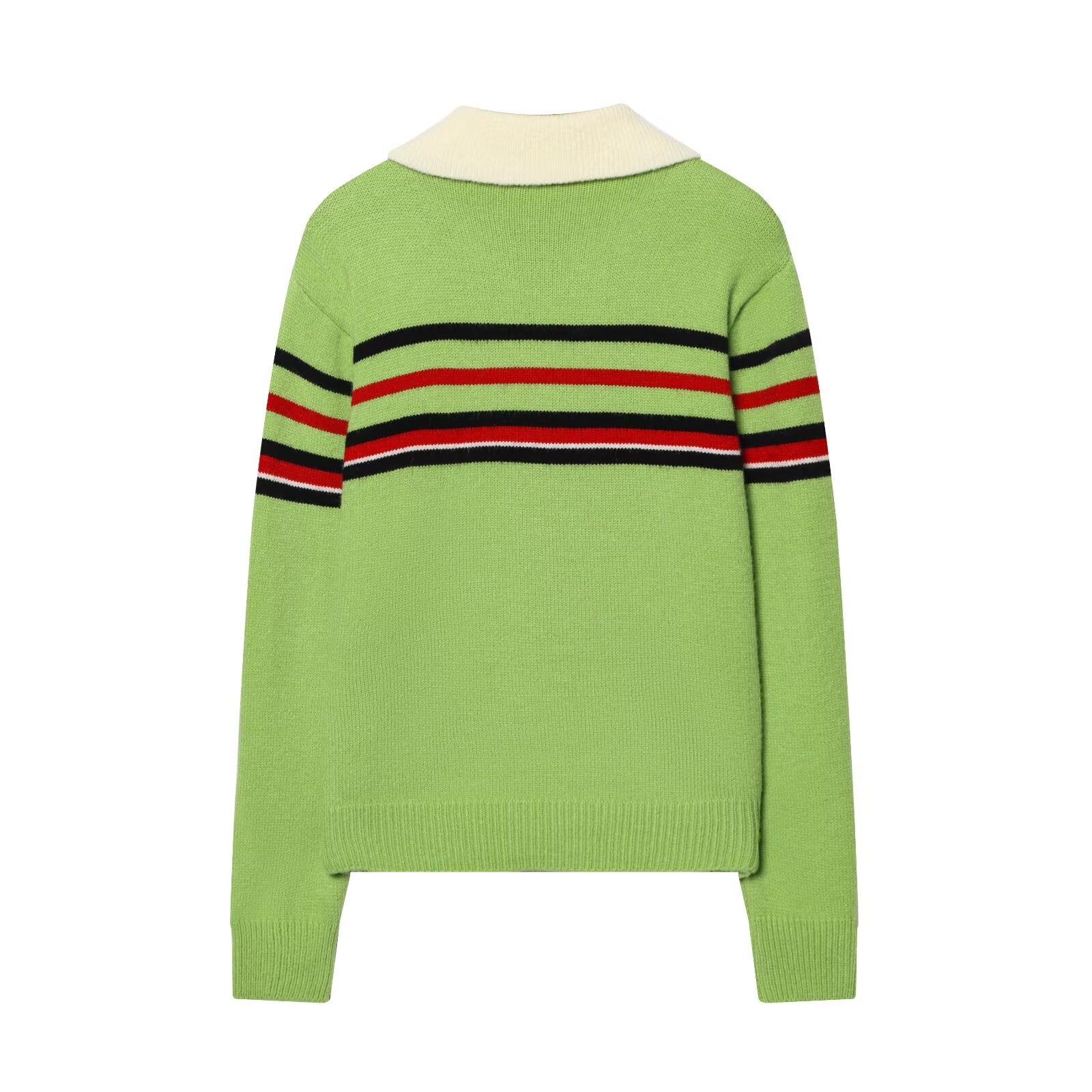 Casual POLO Zipper Collar Knitted Shirt