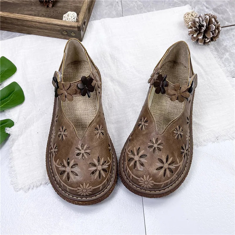 -Retro Style Shoes Platform Shoes Big Head Doll Shoes Summer Mori Comfortable Women'S Shoes Artistic Single Shoes