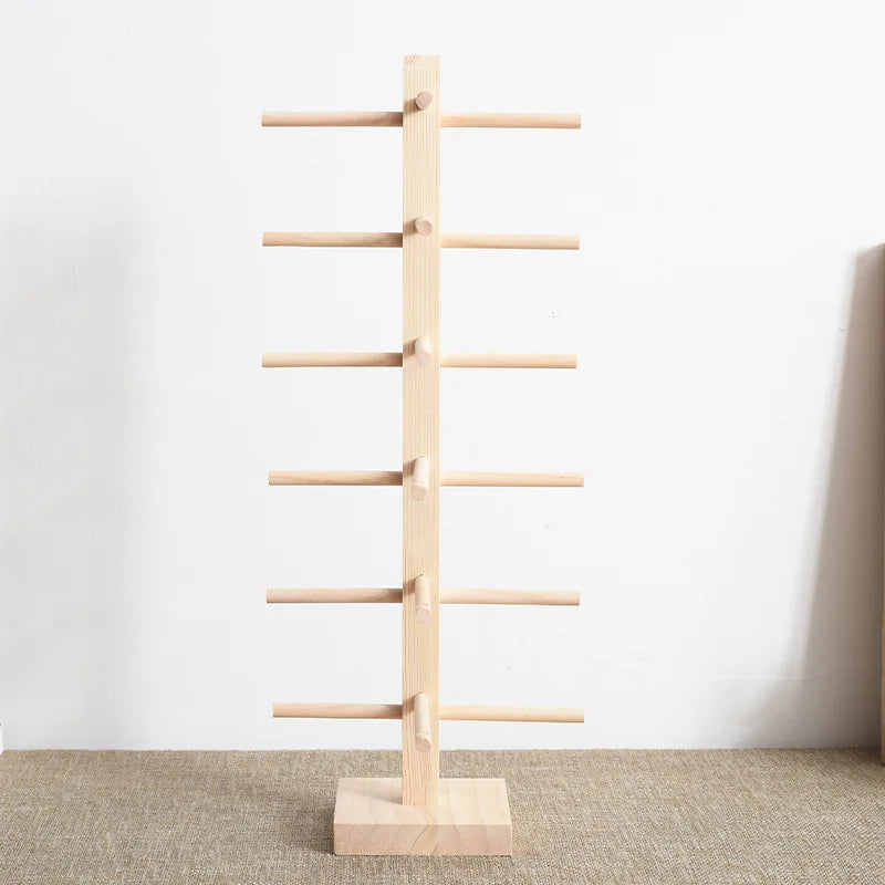 Creative Multilayer Wooden Sunglass Display Stand Holder Eyeglasses Storage Rack Window Counter Showcase Glasses Shelf Organizer