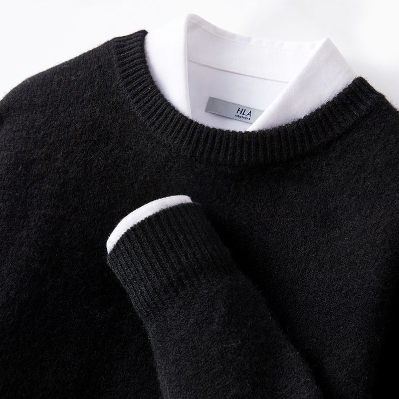Men's Lightweight Knit Sweater Crew Neck Long Sleeve Casual Fashion Pullover for Spring and Autumn