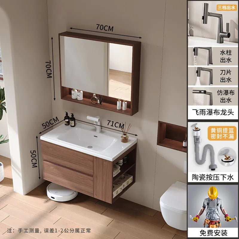 Modern Drawers Bathroom Cabinet Organizer Storage Perfume Mirror Luxury Paper Cupboard Toilet Cupboard Gabinete Home Furniture