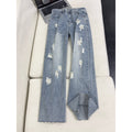 Ripped Design Wide Leg Denim Pants Men