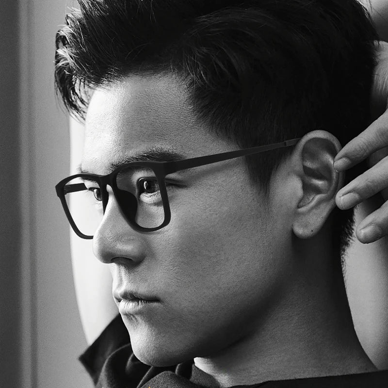 Ultra Light Fashion Men'S Glasses Frames Square Comfortable Pure Titanium Optical Prescription Big Eyeglasses HR3068