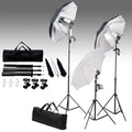 VidaXL 24-watt studio lighting set including tripods and umbrellas-0