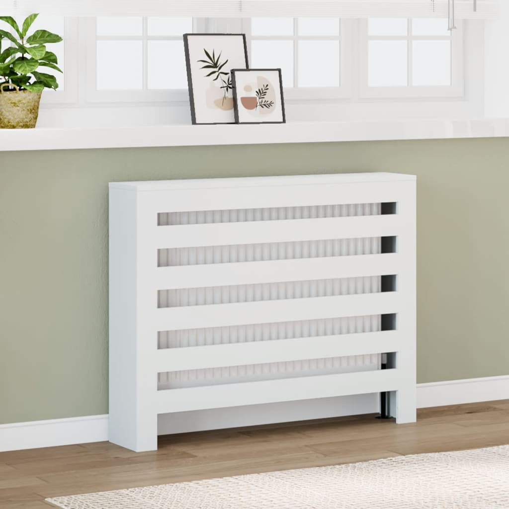 VidaXL Radiator casing 104x20x82 cm engineered wood white-0