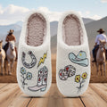Western denim cotton slippers for women hairy slippers