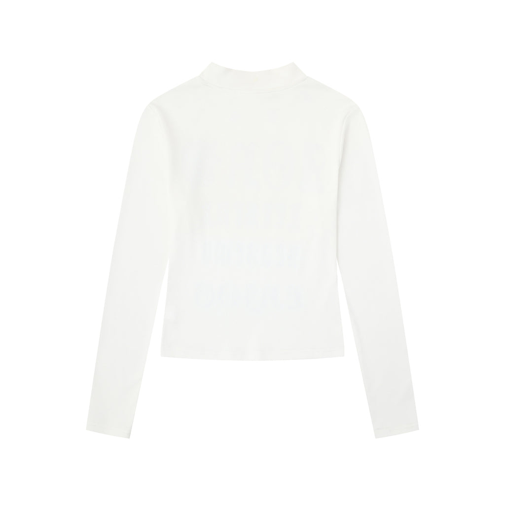 Individual High Street Stud Spliced Gothic Letter Top, Semi-High Neck Slim Fit Sexy Short Crop Top