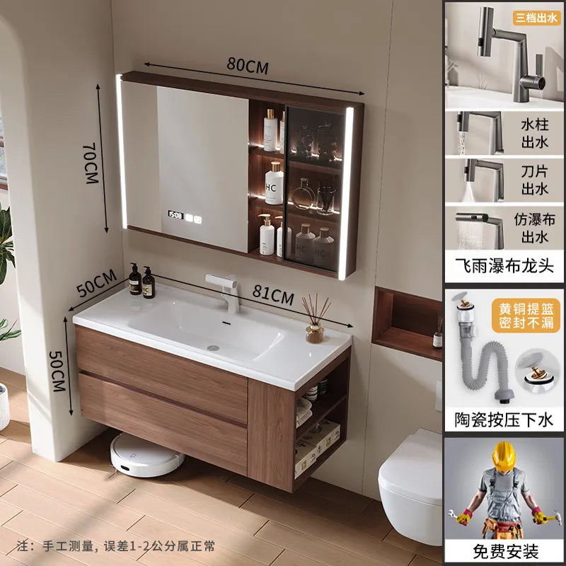 Modern Drawers Bathroom Cabinet Organizer Storage Perfume Mirror Luxury Paper Cupboard Toilet Cupboard Gabinete Home Furniture
